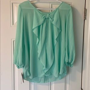 Aqua, bow detail top